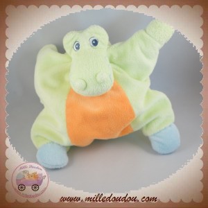 NATTOU SOS DOUDOU CROCODILE QUASI PLAT VERT ORANGE