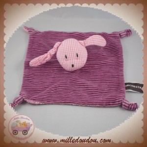 ORCHESTRA SOS DOUDOU LAPIN VICHY ROSE PLAT RAYE VIOLET