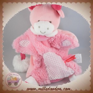 DOUDOU ET COMPAGNIE SOS GIRAFE VACHE MARIONNETTE ROSE LOVELY DC3050 FRAISE