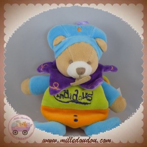 DOUDOU ET COMPAGNIE SOS OURS PRINCE INDIDOUS CAPE VERT ORANGE BLEU