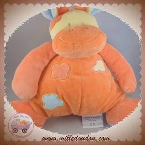 MANON ET VALENTIN SOS DOUDOU VACHE GIRAFE ORANGE DOUKIDOU 24 cm