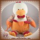 DOUDOU ET COMPAGNIE SOS POULE POUPILOU BLANCHE ORANGE