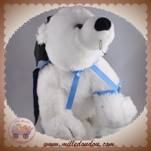 MARIONNAUD SOS DOUDOU OURS POLAIRE BLANC CAPE BLEU THIERRY MUGLER