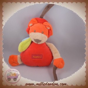 NATTOU SOS DOUDOU MEGA LION BEIGE CORPS ROUGE ORANGE EVEIL