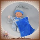 COROLLE SOS DOUDOU POUPEE RAYE BEIGE BLEU MOUCHOIR MINIREVE