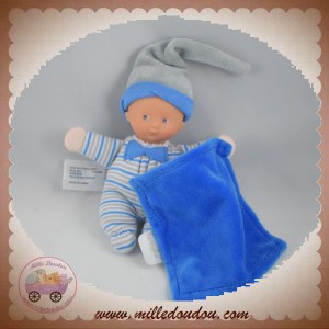 COROLLE SOS DOUDOU POUPEE RAYE BEIGE BLEU MOUCHOIR MINIREVE