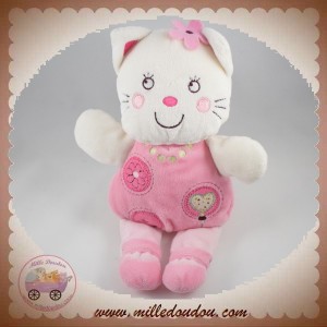 NICOTOY SOS DOUDOU CHAT BLANC ROSE FLEUR COEUR