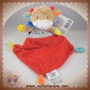 MOTS D'ENFANTS SOS DOUDOU GIRAFE BEIGE PLAT ROUGE TRIANGE