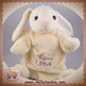 HISTOIRE D'OURS DOUDOU LAPIN MARIONNETTE ECRU BLANC SOS