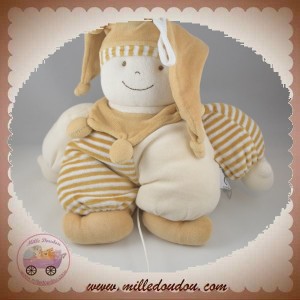 MGM SOS DOUDOU LUTIN CLOWN ECRU RAYE BEIGE MUSICAL