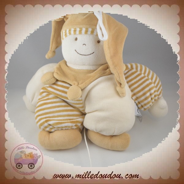 MGM SOS DOUDOU LUTIN CLOWN ECRU RAYE BEIGE MUSICAL - Boutique pour