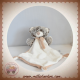 TEX SOS DOUDOU OURS POIL CHINE MARRON PLAT BLANC EMPREINTE