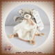 TEX SOS DOUDOU OURS POIL CHINE MARRON PLAT BLANC EMPREINTE