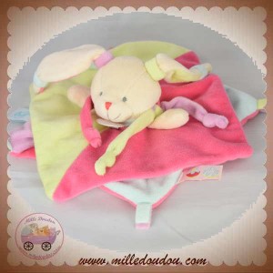 BABYNAT BABY NAT SOS DOUDOU LAPIN PLAT ROSE VERT GOURMANDISE