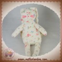 PETIT BATEAU SOS DOUDOU LAPIN BLANC TISSU FLEURS