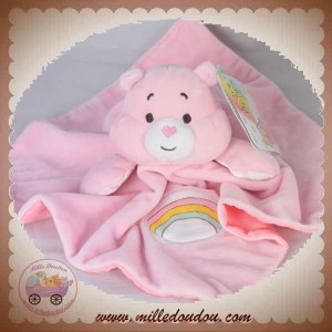 CARE BEARS SOS DOUDOU OURS BISOUNOURS PLAT ROSE ARC EN CIEL