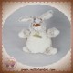 HISTOIRE D'OURS SOS DOUDOU LAPIN CHINE GRIS BLANC 12 CM