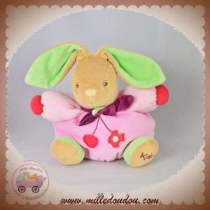 KALOO SOS DOUDOU LAPIN BOULE TISSU ROSE CERISE