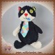 LES DEGLINGOS SOS DOUDOU CHAT SPIRALE NOIR 33 cm