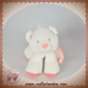 SUCRE D'ORGE SOS DOUDOU OURS BLANC SAUMON ATTACHE TETINE