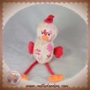 NATALYS SOS DOUDOU POULE TISSU ROSE FLEUR ROUGE