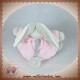 KALOO SOS DOUDOU LAPIN GRIS CORPS PLUME ROSE MUSICAL