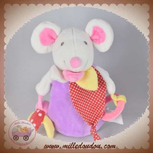 DOUDOU ET COMPAGNIE SOURIS BLANCHE MARIONNETTE VIOLETTE DENTITION