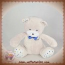 MUSTI MUSTELA SOS DOUDOU OURS PELUCHE GRIS ETOILES BLEU OR