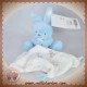 TEX SOS DOUDOU LAPIN BLEU AVEC MOUCHOIR