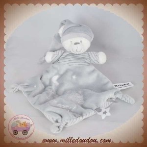 SOS CMI DOUDOU MAX & SAX OURS BLANC PLAT GRIS LUNE ETOILES