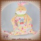 SIGIKID SOS DOUDOU LAPIN PLAT BEIGE ROSE FLEURS