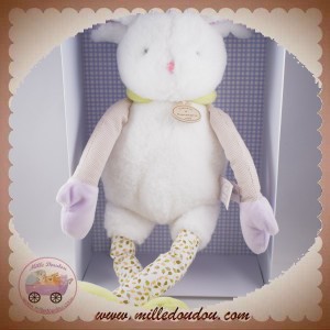 DOUDOU ET COMPAGNIE SOS OURS SOURIS FOURRURE BLANC JAMBES FEUILLES LES CHOUPIDOUX DC2767