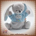 CORA INFLUX SOS DOUDOU LAPIN GRIS MARIONNETTE BLEU NUAGE