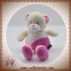 CMP SOS DOUDOU OURS ECRU BLANC ROSE ETOILES TOM & ZOE