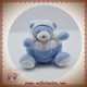 QUE DU BONHEUR SOS DOUDOU OURS BOULE BLEU BLANC