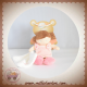 BABYNAT SOS DOUDOU POUPEE FILLE CHATAIN ROBE ROSE CLAIR CHIPIES BN757