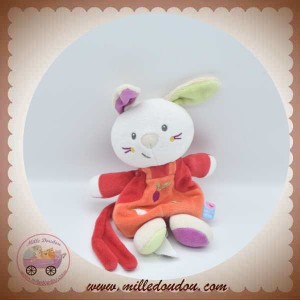 SUCRE D'ORGE SOS DOUDOU LAPIN SALOPETTE ROUGE ORANGE JARDIN CAROTTE RADIS ATTACHE TETINE