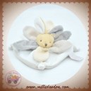 DOUDOU ET COMPAGNIE SOS LAPIN PLAT GRIS TAUPE FLEUR