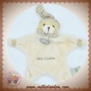 BABYNAT SOS DOUDOU OURS BEIGE PLAT ETOILE ECRU VICHY