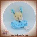 SOS DOUDOU ET COMPAGNIE LAPIN PLAT LANGE TISSU BLEU MINI DC2357