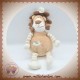 MGM DODO D'AMOUR SOS DOUDOU LION BEIGE MARRON OISEAU ATTACHE 18CM