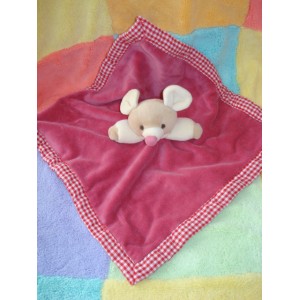 MAXITA SOS DOUDOU SOURIS BEIGE CORPS PLAT ROSE