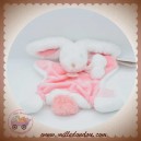 DOUDOU ET COMPAGNIE SOS LAPIN PLAT BLANC POMPON ROSE DC2741