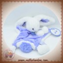 DOUDOU ET COMPAGNIE SOS LAPIN PLAT BLANC POMPON MAUVE DC2739