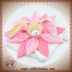 DOUDOU ET COMPAGNIE SOS LAPIN BEIGE PLAT PETALE ROSE COLLECTOR DC2791