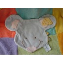 KIMBALOO DOUDOU SOURIS TETE PLATE BLEU FROMAGE