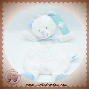 TEX SOS DOUDOU OURS BLANC PLAT RECTANGLE ROND BLANC