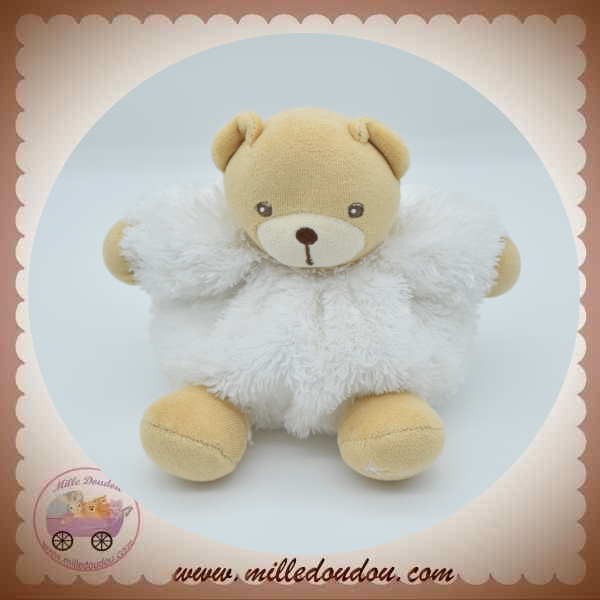 KALOO SOS DOUDOU OURS FUR CORPS BOULE BLANC YETI 16 cm - Boutique ...