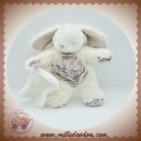 BABYNAT SOS DOUDOU LAPIN BOUCLETTE BLANC GRIS MARRON CHINE MOUCHOIR bn664