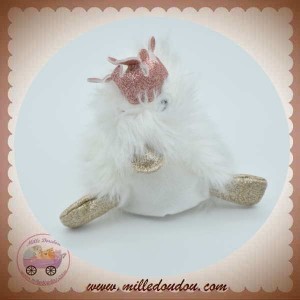 DOUDOU ET COMPAGNIE SOS CANARD COIN COIN BLANC PRINCESSE ROSE OR